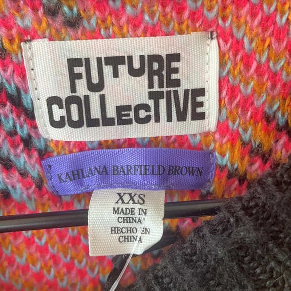 XXS🔖 FUTURE COLLECTIVE x Target Abstract Striped Crewneck Pullover Sweater Neon - Picture 11 of 12